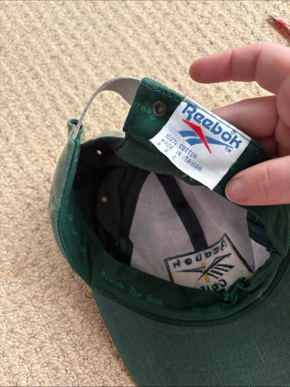 Vintage 90s Reebok Golf Green Baseball Cap Logo